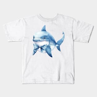 Great White Shark Wearing Bow Kids T-Shirt